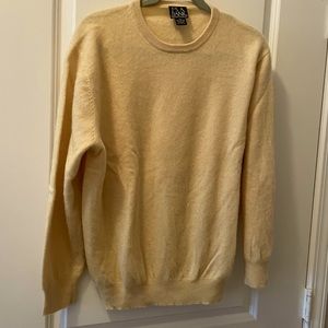 Mens yellow cashmere crew neck XL sweater